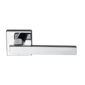 Image of Jedo Kubus Straight Door Handle on Square Rose
