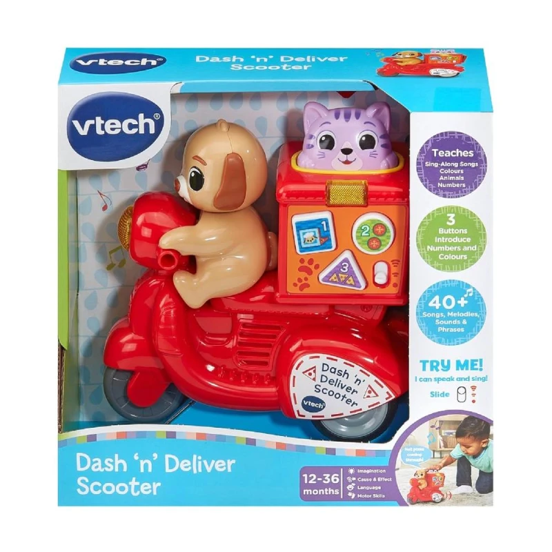 Image of Vtech Dash 'N' Deliver Interactive Scooter Vehicle Multicolor Unisex
