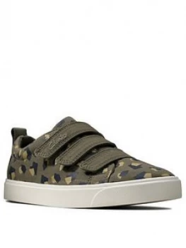 Image of Clarks City Vibe Canvas Shoe - Camo, Size 2.5 Older