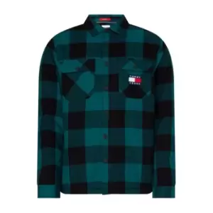 Image of Tommy Jeans Tjm Sherpa Flannel Overshirt - Green