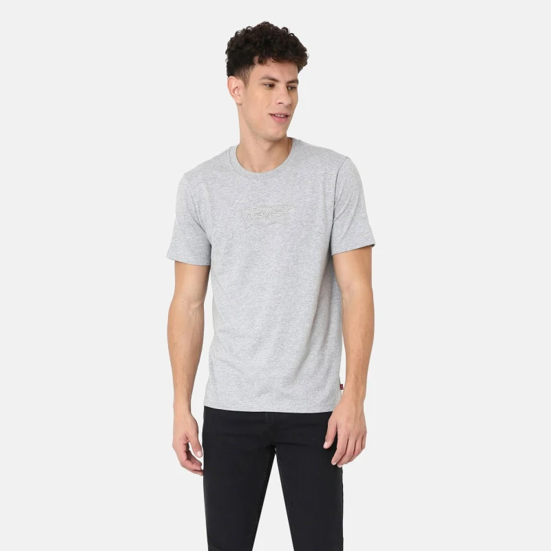 Image of Levis Short-Sleeve Logo T-Shirt - Grey Grey S
