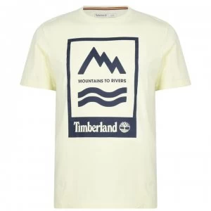 Image of Timberland Timberland Mountain To River Print T Shirt - Luminary Green