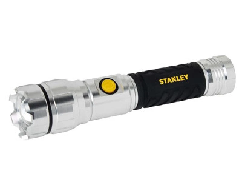 Image of Stanley 500 lumen Rechargeable LED Hand Torch in Silver & Black