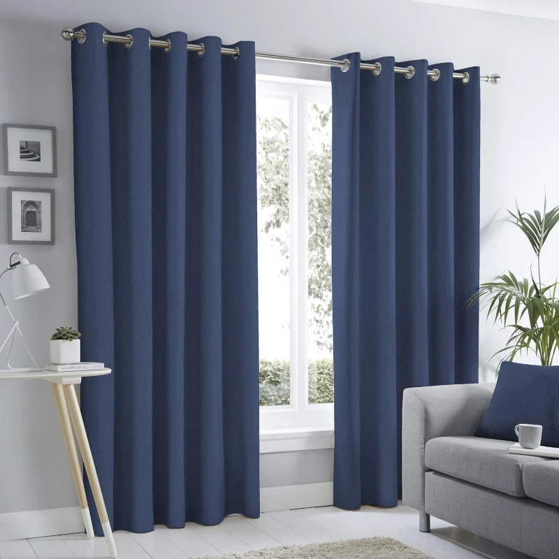 Image of Dreams & Drapes Dreams & Drapes Sorbonne Eyelet Curtains Navy 117 x 137cm FS66437