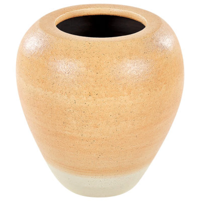 Image of Beliani Decorative Vase Skione Ceramic 34cm Light Brown
