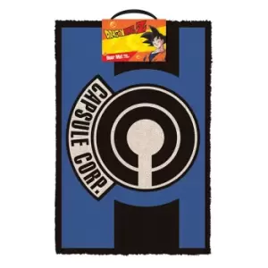 Image of Dragon Ball Z Capsule Corp Door Mat (One Size) (Blue/Black)