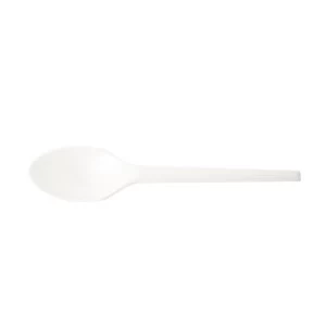 Image of Vegware Spoon Disposable CPLA White ref VR SP6.5W Pack 50