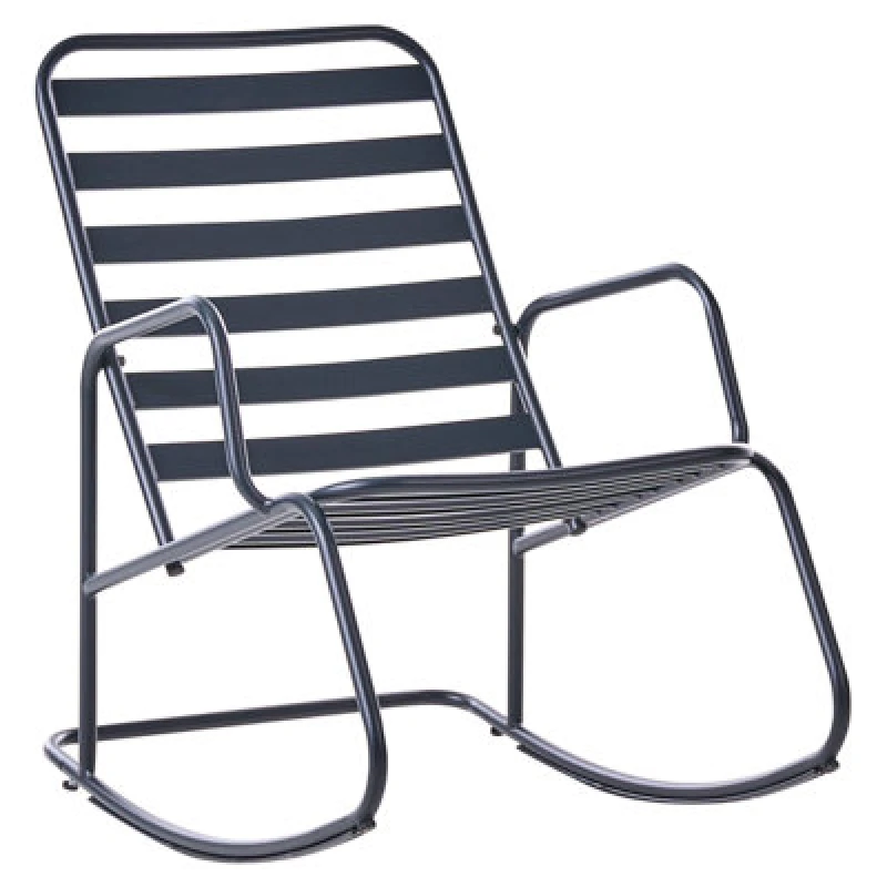Image of Beliani Garden Rocking Chair Turi Metal Black