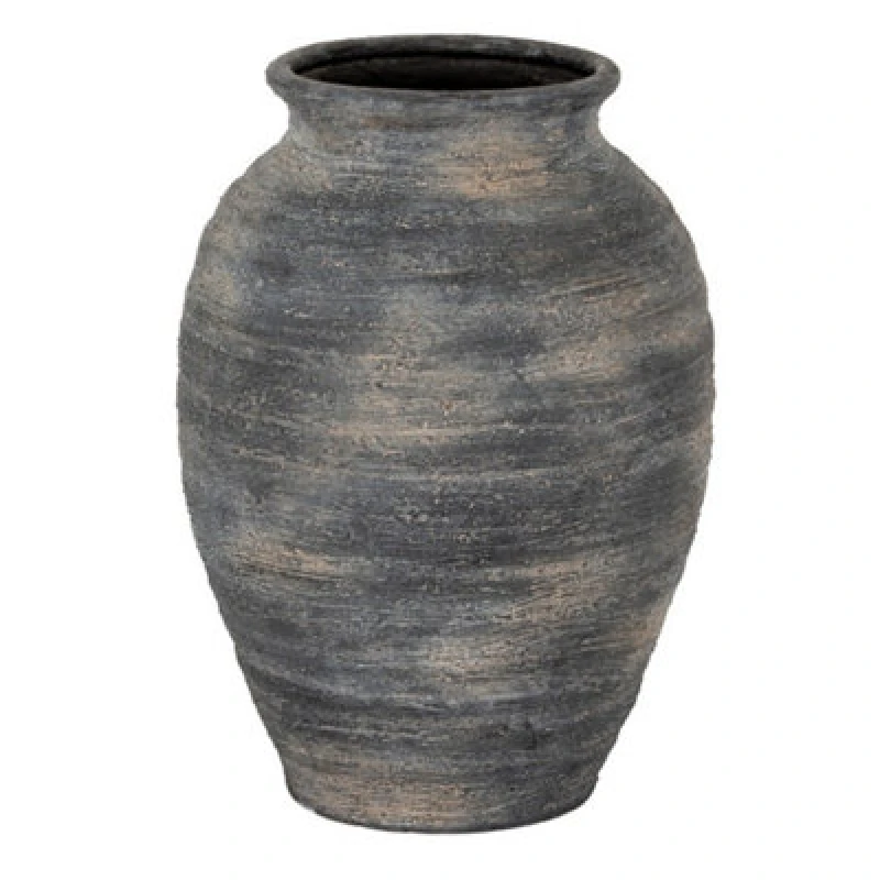 Image of Hill Interiors Marra Medium Olpe Vase - Ceramic - L26 X W26 X H34cm - Black
