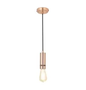 Image of Inlight Rimini E27 Pendant Cord Set Brushed Copper