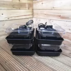 Image of 4 x 38cm Heated Seed Starter Tray Growarm 100 Propagator Kit with two trays Heated Indoor Seedling Planter