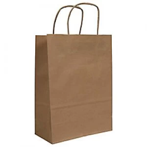 Image of Purely Packaging Vita Twist Handle Paper Bag 240 (W) x 180 (H) x 80 (D) mm Brown Pack of 300