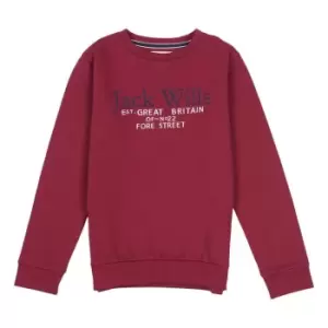 Image of Jack Wills Kids Script Crew Neck Sweatshirt - Brown