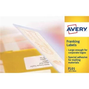 Image of Avery FL01 Adhesive Franking Label Double All Machines Pack of 1000 Labels