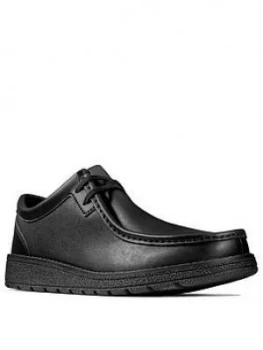 Image of Clarks Youth Mendip Craft Lace Up School Shoes - Black
