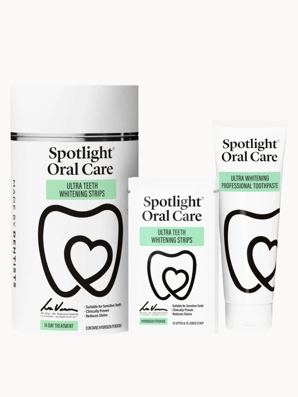 Image of Spotlight Oral Care 14 Day Ultra Teeth Whitening Strips & Ultra Whitening Toothpaste Kit