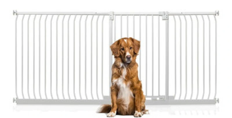 Image of Bettacare Extra Tall Elite Dog Gate, 225Cm - 234Cm, Matt White, Extra Tall 96.8Cm In Height, Pressure Fit Pet Gate