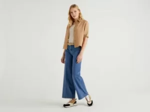 Image of Benetton, Flared Jeans In Stretch Cotton, taglia 40, Light Blue, Women