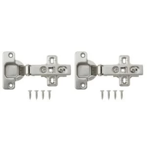 Image of Nickel Effect Metal Sprung Concealed Hinge Pack of 2