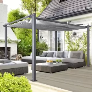 Image of Acorn Aluminium 4m Rectangular Pergola Gazebo in Grey