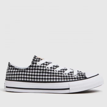 Image of Converse Black & White Lo Gingham Trainers Junior