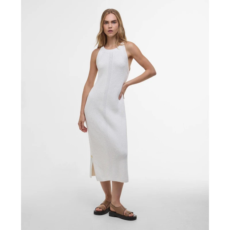 Image of Barbour International Dakota Knitted Midi Dress Neutral female 16 (XL)