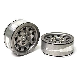 Image of Gmade 1.9 Sr04 Beadlock Wheels (Uncoated Silver) (2)