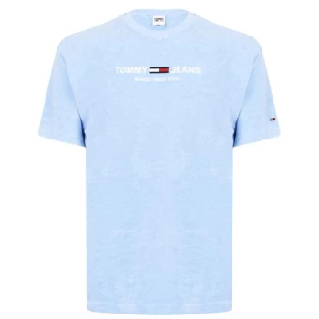 Image of Tommy Jeans Towelling T Shirt - Powder Blue C1T