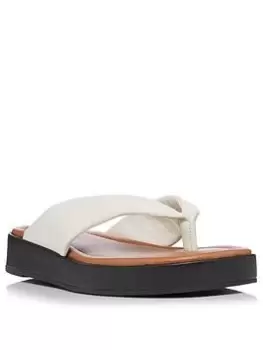 Image of Dune London Longisland Leather Padded Flatform Sandal - Off White, Size 38, Women