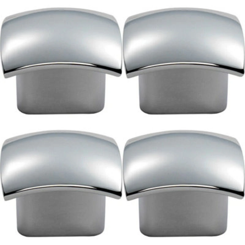 Image of Loops 4x Convex Face Cupboard Door Knob 33 x 30.5mm Polished Chrome Cabinet Handle Multi unisex
