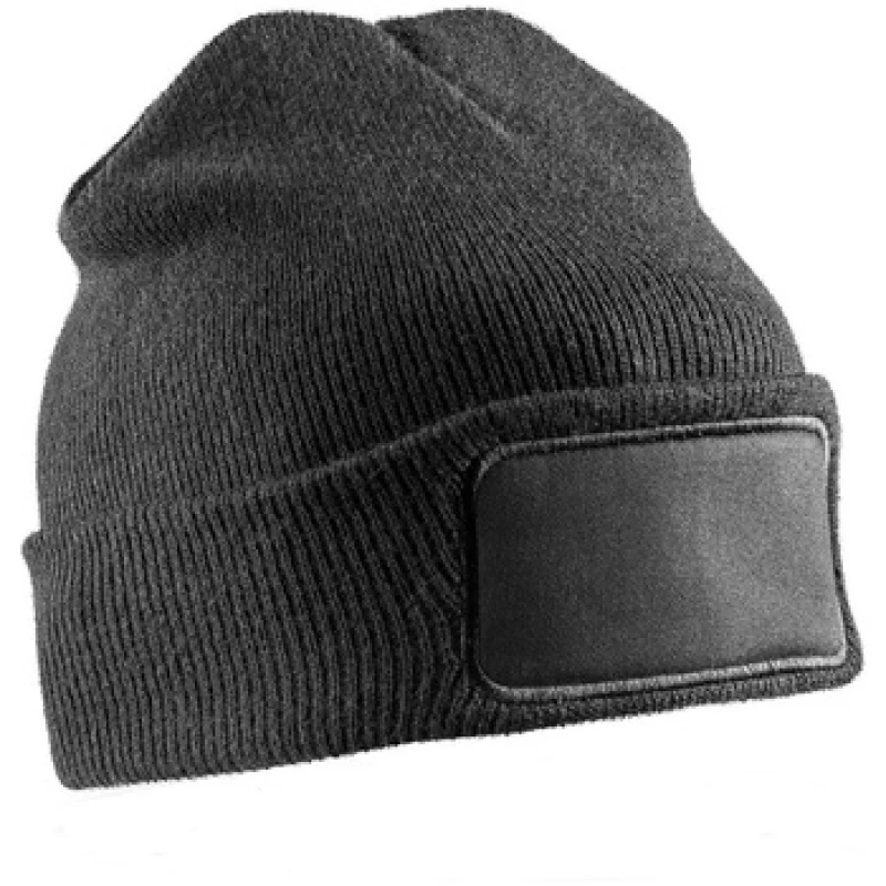 Image of Result Result Men Double Knit Beanie in Black One Size Male 5059699961234