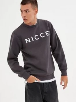 Image of Nicce Original Logo Sweat, Coal, Size S, Men