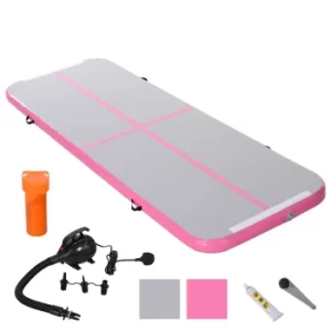 Image of HOMCOM 3m Gymnastics Mat Inflatable PVC Yoga Training Exercise Mat Pink