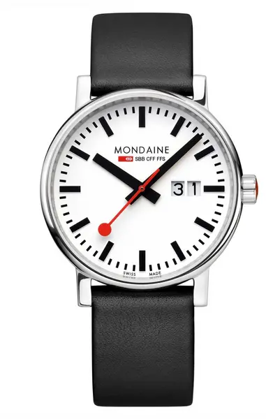 Image of Mondaine MSE.40210.LBV Evo2 (40mm) White Dial / Black Vegan Watch