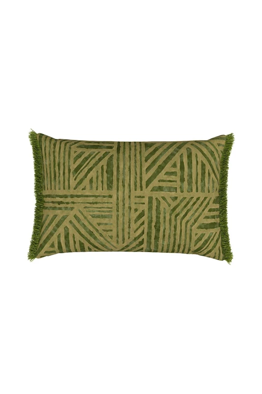 Image of Harlequin 'Crater' Cotton Cushion in Green Size: 40cm x 60cm Green Unisex 40cm x 60 cm