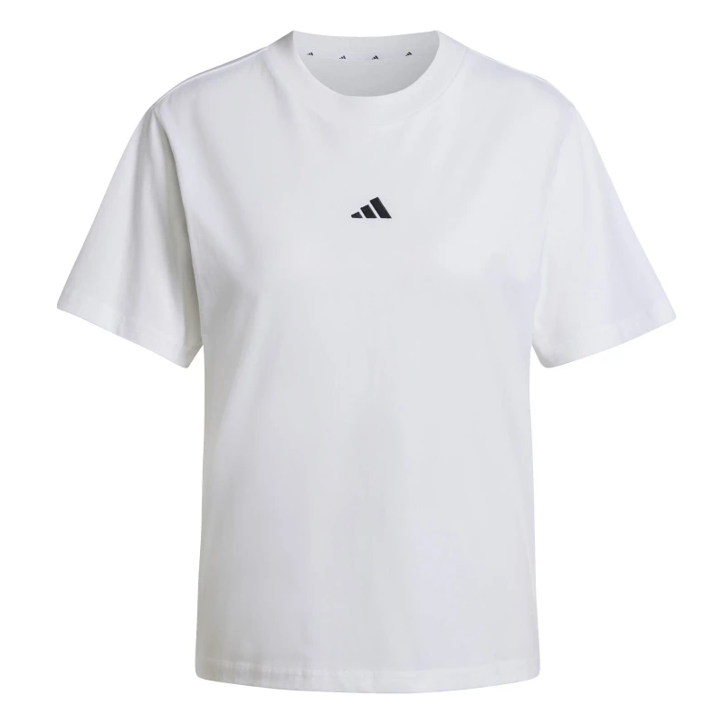Image of adidas Essentials Small Logo Cotton T-Shirt Womens White female XL (20-22)