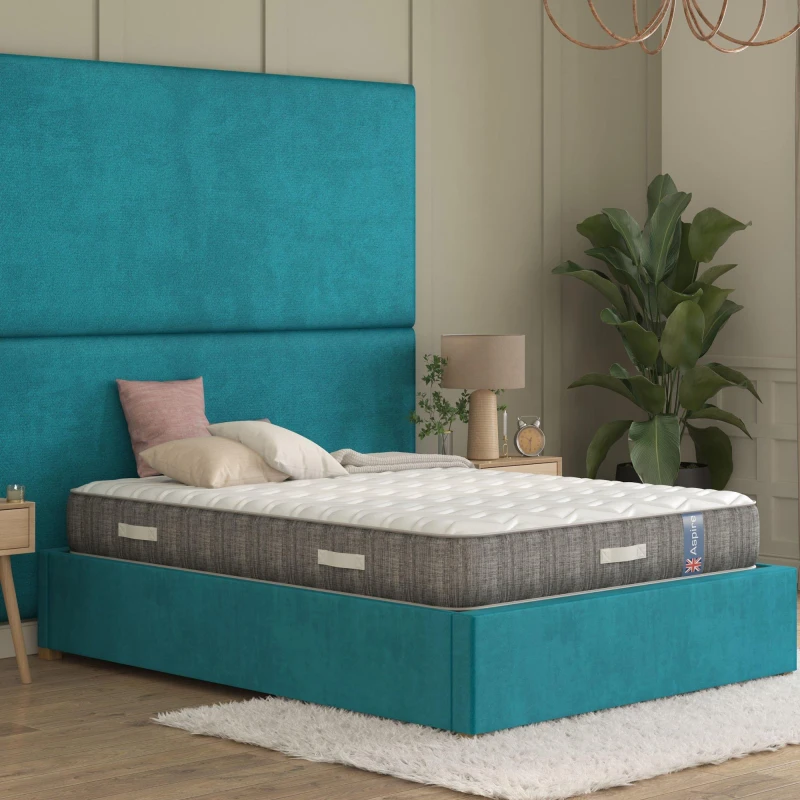 Image of Aspire Aspire Pocket Sprung Mattress with British Wool Fillings in White Size: Small Double White Small Double Unisex 5057632300379