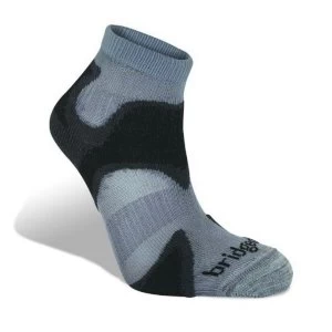 Image of Bridgedale Mens Coolfusion Run Speed Demon Socks Gunmetal Grey and Black Medium