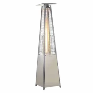 Image of Outsunny Steel Pyramid Patio Gas Heater 10.5KW, Silver