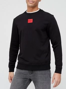 Image of Hugo Boss Duragol Red Patch Logo Sweatshirt Black Size L Men