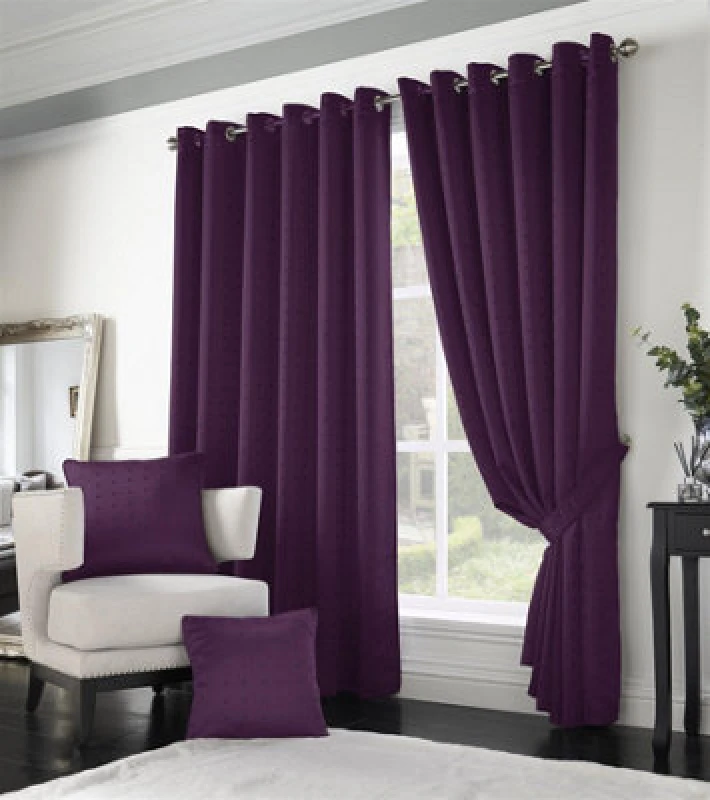 Image of Madison Lined Ready Made Eyelet Curtains Purple