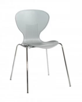 Image of Sienna one piece shell Room pack of 4 With Chrome Legs - grey