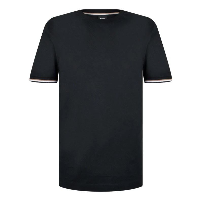 Image of Boss Striped Cuff T-Shirt - Black 2XL