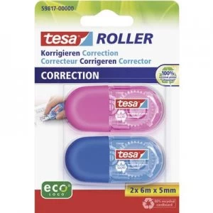 Image of tesa 59817 59817-00 Correction tape roller Blue, Pink (L x W) 6m x 5mm 2 pcs