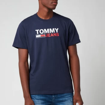 Image of Tommy Jeans Mens Corp Logo T-Shirt - Twilight Navy - S