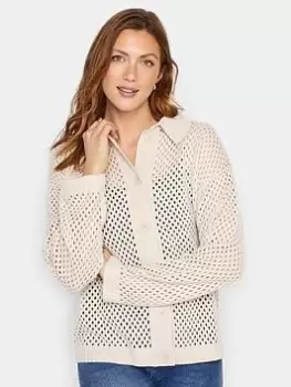Image of Long Tall Sally Crochet Cardigan - Beige, Beige, Size 10-12, Women