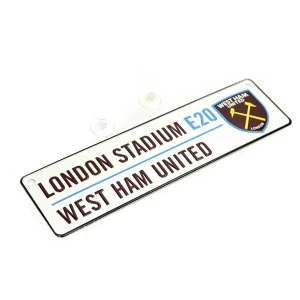 Image of West Ham New Crest 3D Embossed Metal Hanging Street Window Sign
