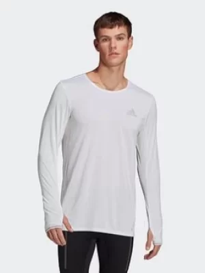 Image of adidas Fast Long-sleeve Top, Black Size M Men