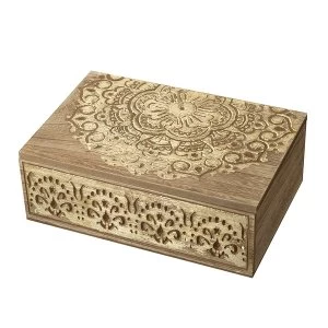 Image of Tile Oblong Design Wooden Box By Heaven Sends