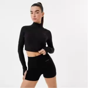 Image of USA Pro Pro quarter Zip Cropped Jacket - Black